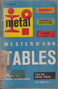 Westermann Tables: For The Metal Trade Material Numerical Quantities Forms