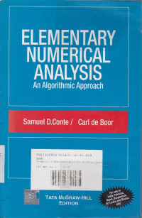 Elementary Numerical Analysis : An Algorithmic Approach