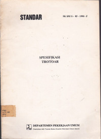 Standar : Spesifikasi Trotoar SK SNI S-03-1990-F