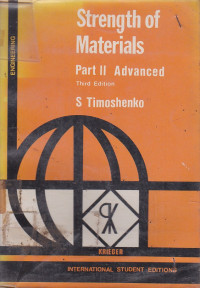 Strength Of Materials: Part II Advanced