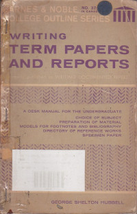 Writing Term Papers And Reports