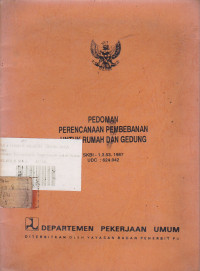 Pedoman Perencanaan Pembebanan Untuk Rumah dan Gedung