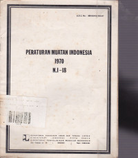 Peraturan Muatan Indonesia 1970 N.I - 18