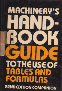 Machinery Handbook Guide To The use Of Tables And Formulas 22