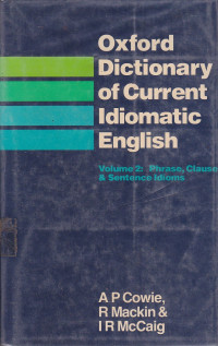 Oxford Dictionary Of Current Idiomatic English