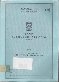 Catatan Kuliah MS-513 Teknologi Aerosol (Edisi 3)