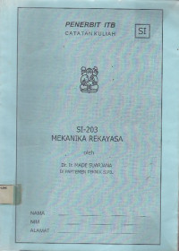 Catatan Kuliah Mekanika Rekayasa SI-203