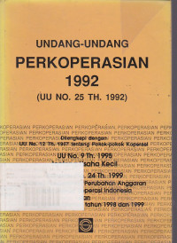 Undang-Undang Perkoperasian 1992 (UU No. 25 Tahun 1992)