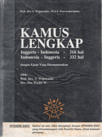 Kamus Lengkap: Inggeris-Indonesia-316 hal, Indonesia-Inggeris-332 hal dengan Ejaan Yang Disempurnakan