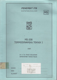Termodinamika Teknik: MS - 208 Jilid.1