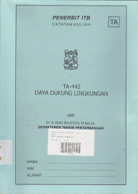 Daya Dukung Lingkungan : Catatan Kuliah