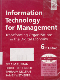 Information Technology for Management : Transforming Organizations in the Digital Economy