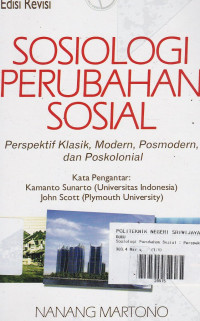 Sosiologi Perubahan Sosial: Perspektif Klasik, Modern, Posmodern, dan Poskolonial Ed.Revisi