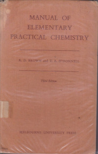 Manual of Elementary Practical Chemistry