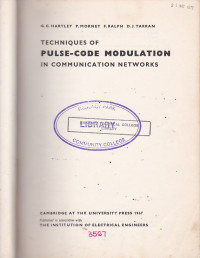 Techniques of Pulse - Code Modulation : In Communication Networks