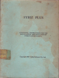 Additional Instructions for The Installation and Operation of Sybiz Plus Revision L: Sybiz Plus