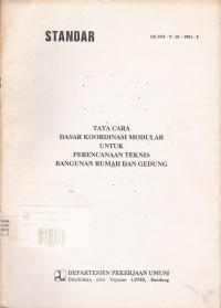 Tata Cara Dasar Koordinasi Modular untuk Perencanan Teknis Bangunan Rumah dan Gedung