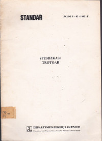 Standar : Spesifikasi Trotoar SK SNI S-03-1990-F
