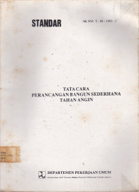 Tata Cara Perancangan Bangunan Sederhana Tahan Angin