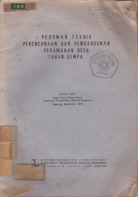 Pedoman Teknik Perencanaan Dan Pembangunan Perumahaan Desa tahan Gempa