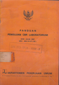 Panduan Pengujian CBR Laboratorium : SKBI-3.3.30.1987