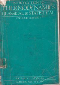 Introduction To Thermodynamics Classical & Statistical Ed.2