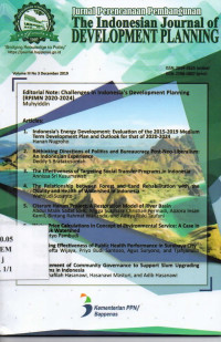 Jurnal Perencanaan Pembangunan The Indonesian Journal of Development Planning : Challenges in indonesia's Development Planning (RPJMN 2020-2024)