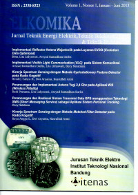 Elkomika: Jurnal Teknik energi elektrik, teknik telekomunikasi & teknik elektronika No.1