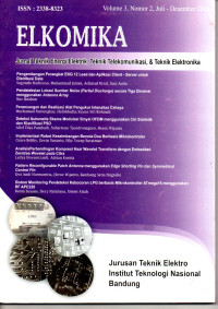 Elkomika: Jurnal Teknik Energi Elektrik, Teknik Telekomunikasi & Teknik Elektronika No.2