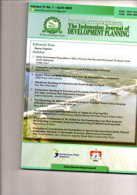 Jurnal Perencanaan Pembangunan The Indonesian Journal Of Development Planning (Editorial Note: Hanan Nugroho) Vol.6 No.1