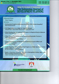 Jurnal Perencanaan Pembangunan The Indonesian Journal Of Development Planning (Editorial Note: Hanan Nugroho) Vol.5 No.3